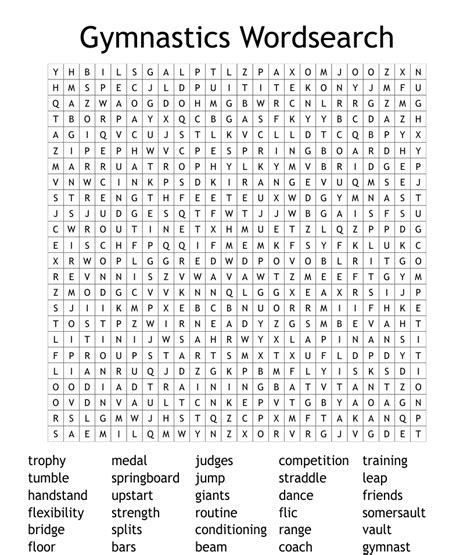 Gymnastics Wordsearch Wordmint