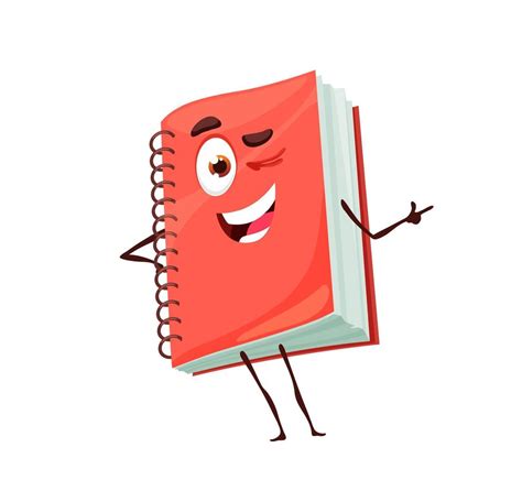 Personaje De Cuaderno Rojo Divertido De Dibujos Animados Diario De