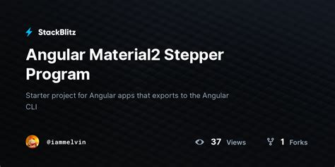 Angular Material Stepper Program StackBlitz