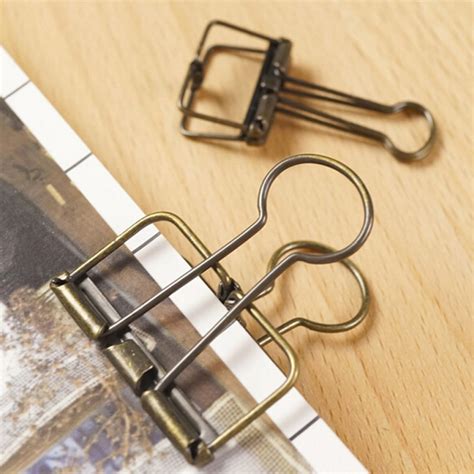 10pcslot Colorful Metal Hollowed Out Binder Clip Paper Clips Clamp