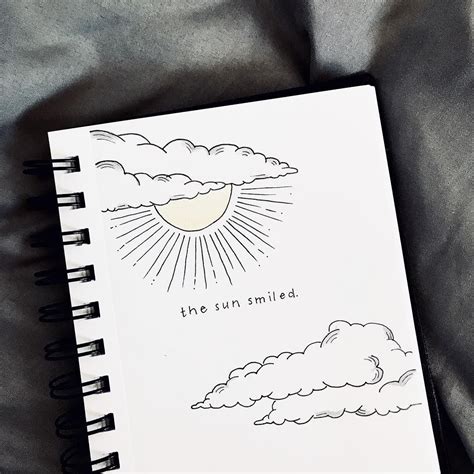 Bullet Journal Quote Page Sun And Clouds Drawing Art Journal