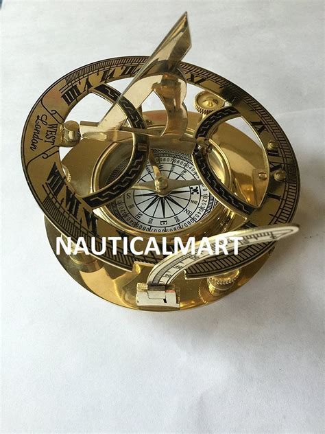 Nauticalmart 5 Marine Brass Sundial Compass Nautical Compass Case Pack