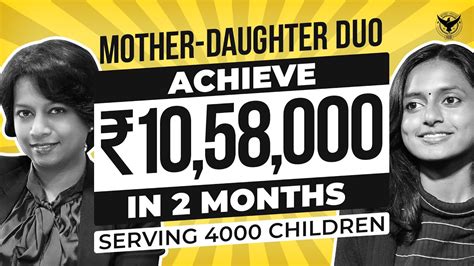 Mother Daughter Duo Achieve ₹1058000 In 2 Months Serving 4000