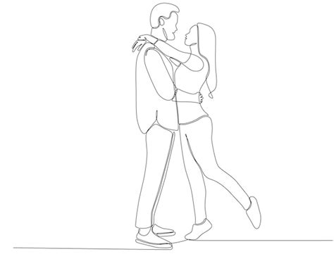 Premium Vector One Line Drawing Hugging Couple Premium Vector