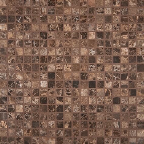 Emperador Dark 58x58 Tumbled Marble Mosaic Tile Floor Tiles Usa
