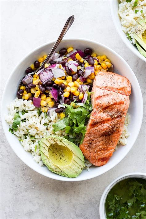 Fiesta Salmon Rice Bowls Sodeliciousfoodss