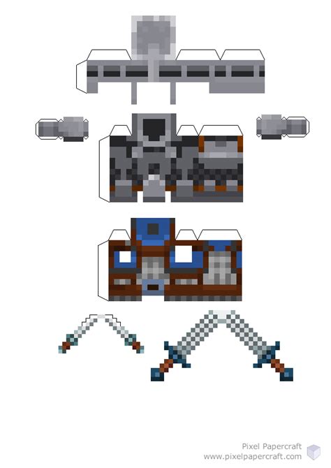 Pixel Papercraft Melee Armored Skeleton Minecraft Dungeons Arcade
