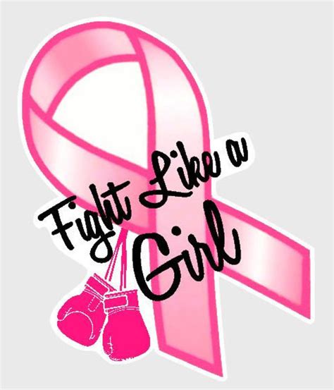 fight like girl breast cancer awareness pink ribbon vinyl etsy