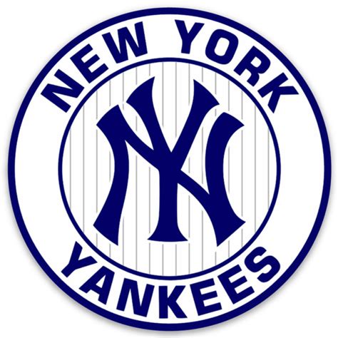 New York Yankees Classic Pinstripe Logo Type Die Cut Round Sticker Ebay
