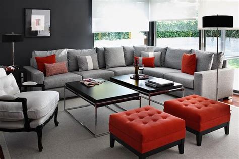 Grey white red living room ideas april 24, 2021 by mollie shepherd this grey white red living room ideas graphic has 20 dominated colors, which include tinny tin, desired dawn, tin, westchester grey, silver, snowflake, tamarind, uniform grey, kettleman, white, dwarf fortress, minuette, chinese black, exotic bloom, hollyhock blossom pink. 16 Gorgeous Grey Living Rooms With Red Details