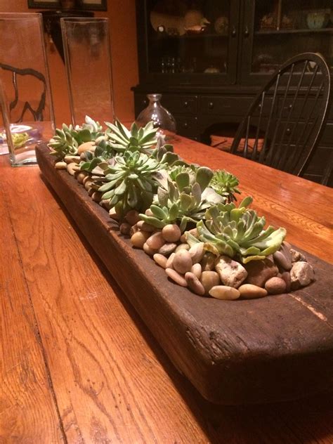 New silver tray table centerpiece coffee table tray dining table home decor gift. Succulents in a bread bowl centerpiece | Dough bowl ...