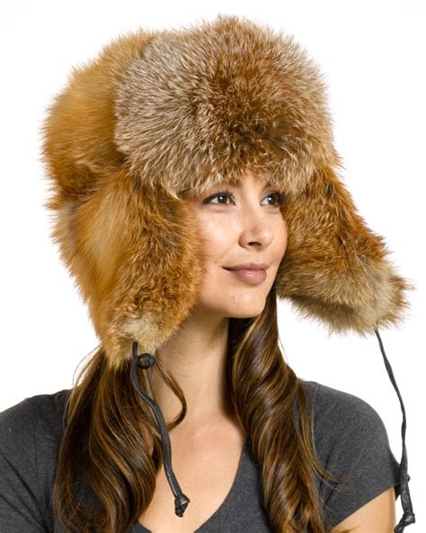 Ladies Red Fox Full Fur Russian Hat