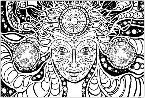 This color book was added on 2016 10 28 in adults coloring page and was printed 998 times by kids and adults. Adult Difficult Psychedelic Femme Coloring Pages Printable