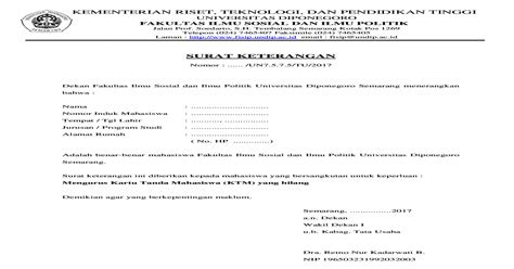 Contoh Format Surat Keterangan Ijazah Hilang Delinewstv