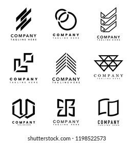 Set Company Logo Design Ideas Vector Stock Vector Royalty Free 1194642649