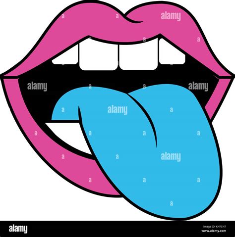 Mouth With Tongue Pop Art Stock Vector Image Art Alamy