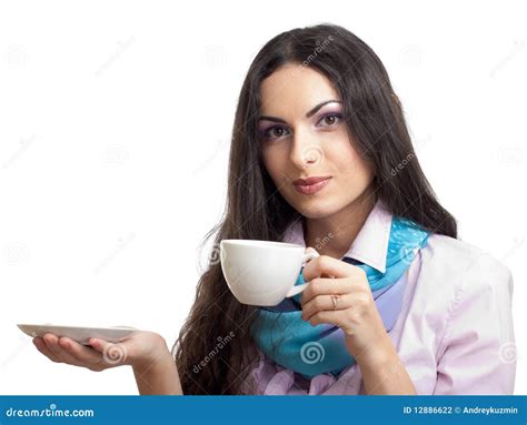 Young Women Holding Coffee Cup Stock Photography Image 12886622