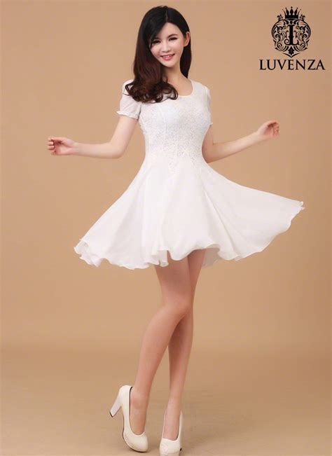 White Lace Dress Lace Chiffon Mini Dress Fit And Flare