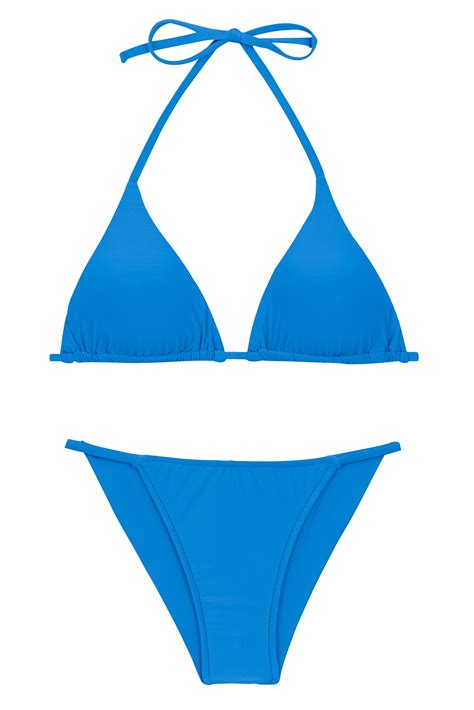 Blue Cheeky Brazilian Bikini With Slim Sides Set Uv Enseada Tri Inv