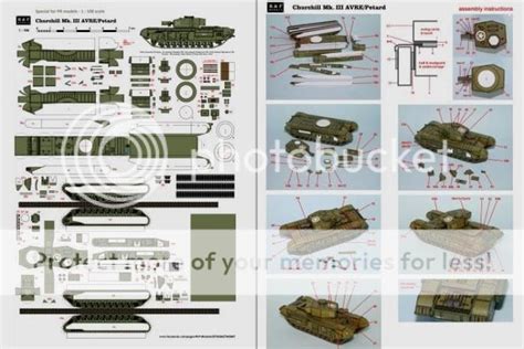 Papermau Ww2`s Tank Churchill Avre Paper Model In 1100 Scale By Pr Models