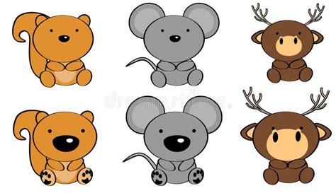 Cute Baby Animals Cartoon Set3 Stock Illustrations 2 Cute Baby