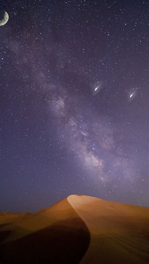 Download 2160x3840 Wallpaper Milky Way Desert Night Sky 4к Sony