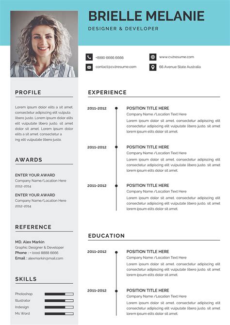 Professional Cv Template Format Doc To Download Cv Resume