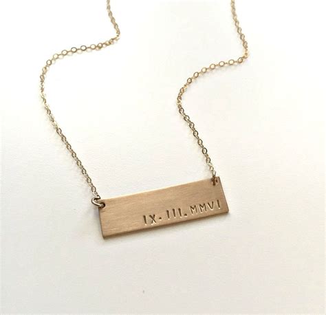 Wide Personalized Bar Necklace Silver Or Gold Bar Name Etsy Bar Necklace Personalized Bar