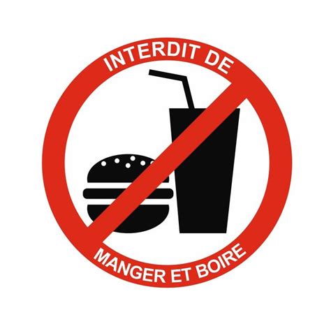 Panneau Sigle Interdit De Manger Et Boire Refab Sticker