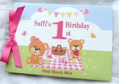 Personalised Babys 1st First Birthday Guest Book