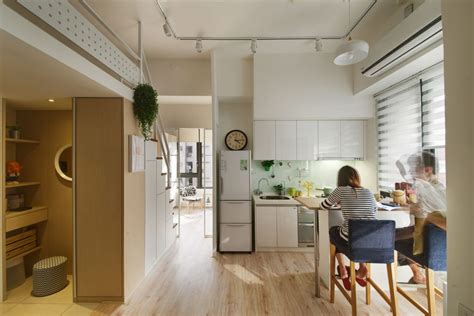 Redesigned Tiny Apartment With Loft Features A Brighter Open Space