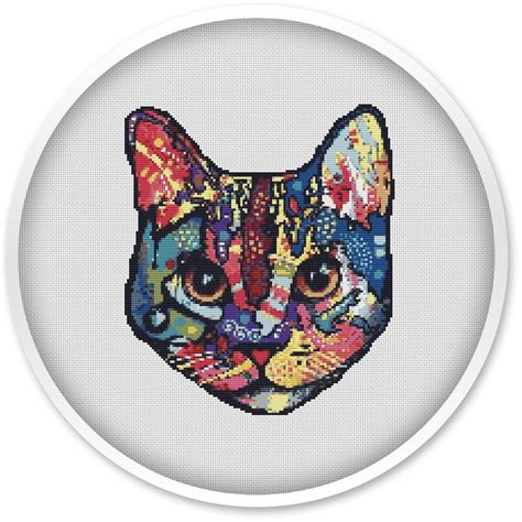 Cross stitch patterns by bendy stitchy designs. Cat cross stitch pattern modern geometric cross stitch ...