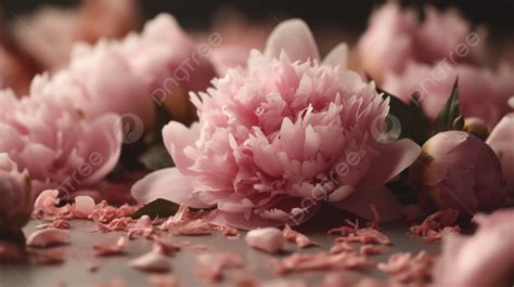 Peony Flowers Pink Petals Buds Floral Background Peony Flower Flowers