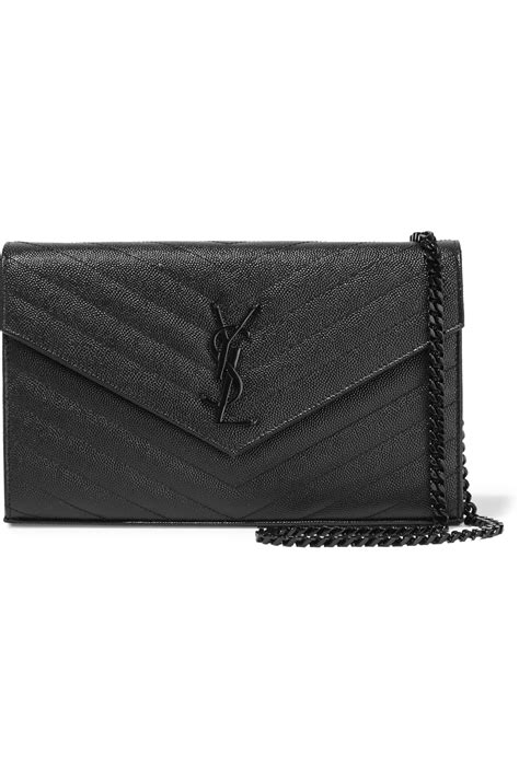 Saint Laurent Monogramme Mini Quilted Textured Leather Shoulder Bag In