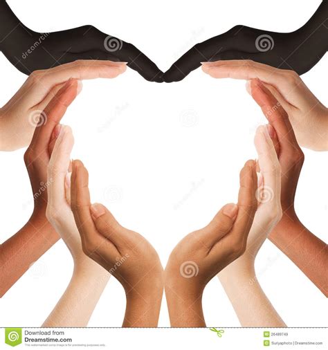 Multiracial Human Hands Making A Heart Shape Royalty Free Stock Images