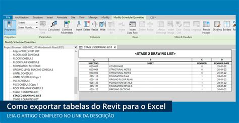 Como Exportar Tabelas Do Revit Para O Excel Render Blog