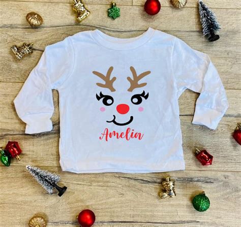 Reindeer Shirts Kids Christmas Shirts Personalized Etsy