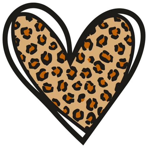 Leopard Heart Pattern Svg Leopard Heart Png
