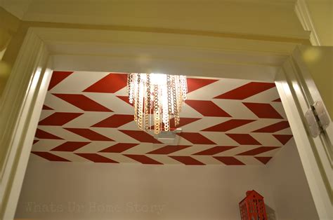 My Herringbone Ceiling And Washer Chandelier Whats Ur Home Story