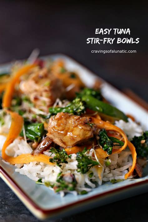 The tool of choice is a wok, cooking each ingredient quickly and adding extra flavor to the shrimp while retaining the crunchy textures of each vegetable. Easy Tuna Stir-Fry Bowls