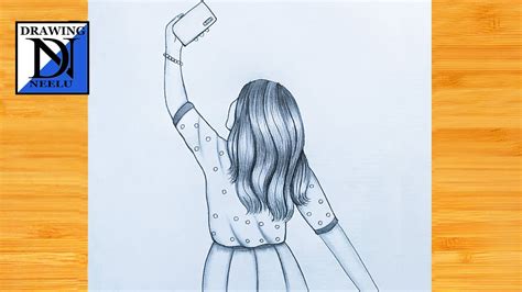 How To Draw A Girl Taking Selfie Step By Step Drawing Beginner