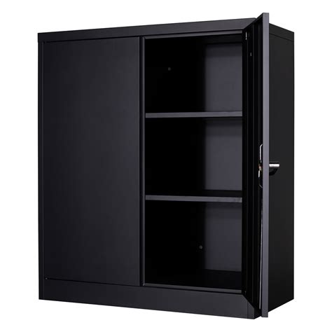Mixfeer Steel Storage Cabinet 3 Shelf Metal Storage Cabinet With 2