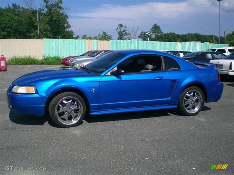 2000 Bright Atlantic Blue Metallic Ford Mustang V6 Coupe 12956480