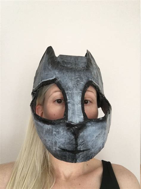 Paper mache instructions for your animal mask tear up strips of newspaper and cover them in a layer of the paper mache paste made from following our homeschool recipe. Paper mache animal head Mask / Bat Cat / Black cat mask by ...