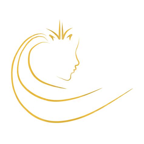Golden Crown White Transparent Beauty Logo With Golden Crown Beauty