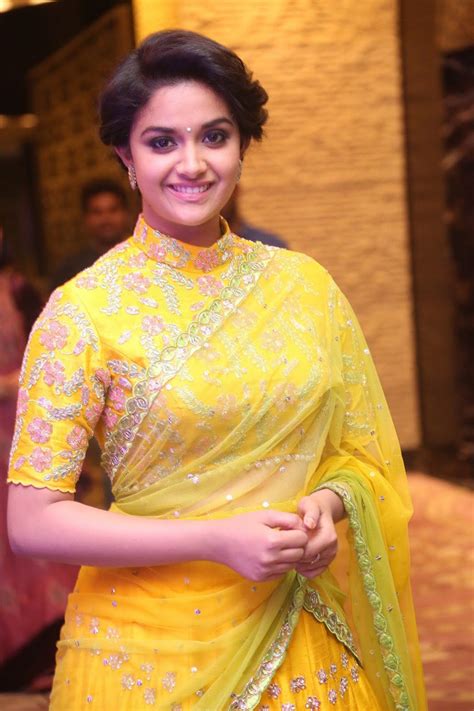 Keerthy Suresh Elegant Yellow Saree Incredibly Beautiful In Remo Audio Launch Cinehub