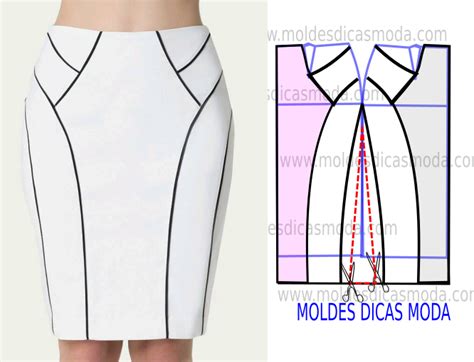 Saia Midi Justa Moldes Dicas Moda Moldes De Saia Padrões De Costura Para Vestido Costura