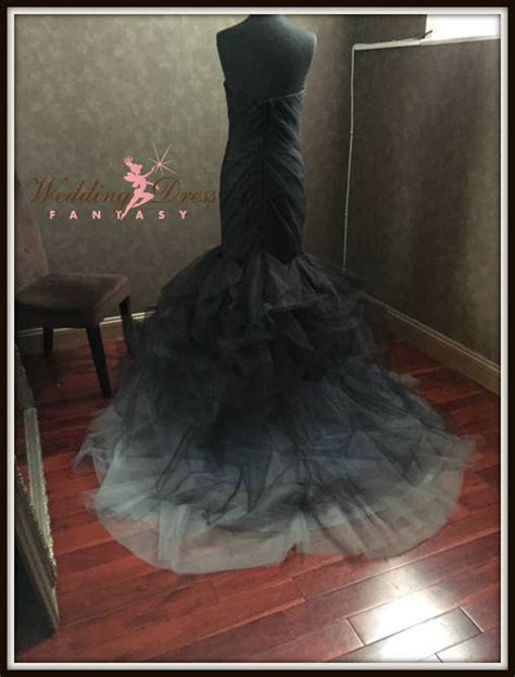 Black Ombre Wedding Dress Black Bridal Gown Gothic Wedding Dress