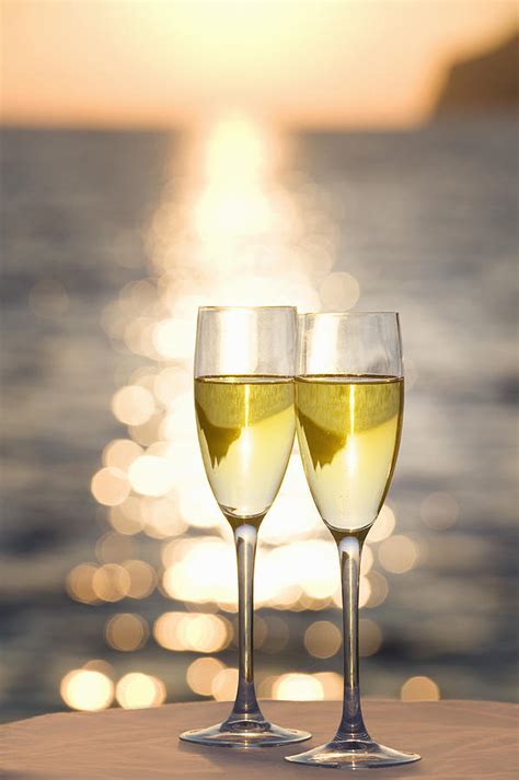 Two Glasses Of Champagne At Sunset Photograph By Bill Holden