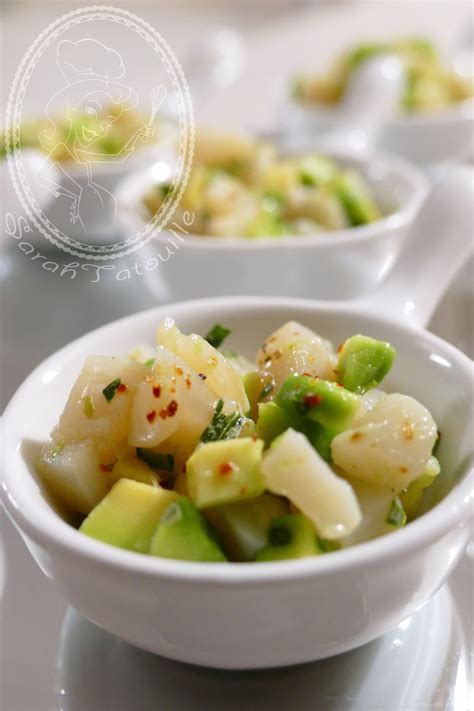 TARTARE DE SAINT JACQUES ET AVOCAT SARAH TATOUILLE